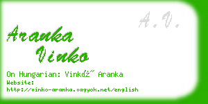 aranka vinko business card